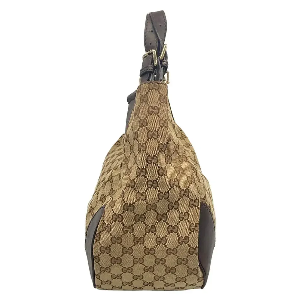 Gucci GG/Charlotte Tote Bag 203504 Beige Dark Brown Jacquard Leather